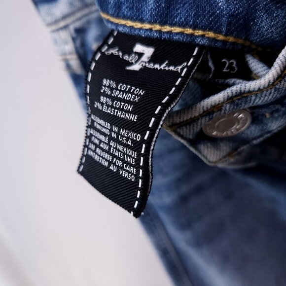 7 for All Mankind Edie Jeans Size 23 High Waist Crop Straight Leg Button Fly - Picture 12 of 16